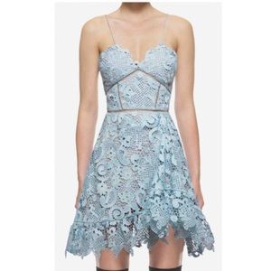 Self-Portrait Blue Paisley Vine Mini Dress
